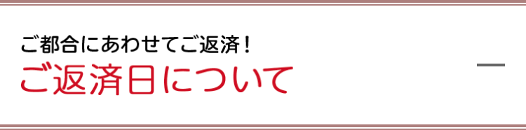 ご都合にあわせてご返済　ご返済日について