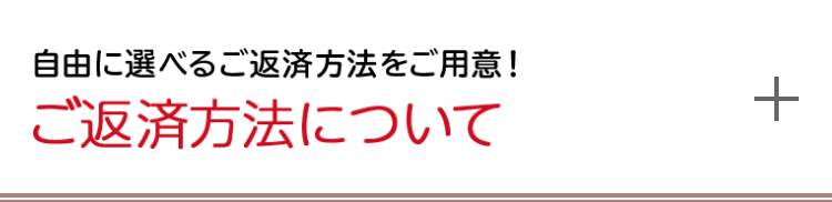 自由に選べるご返済方法をご用意！ご返済について