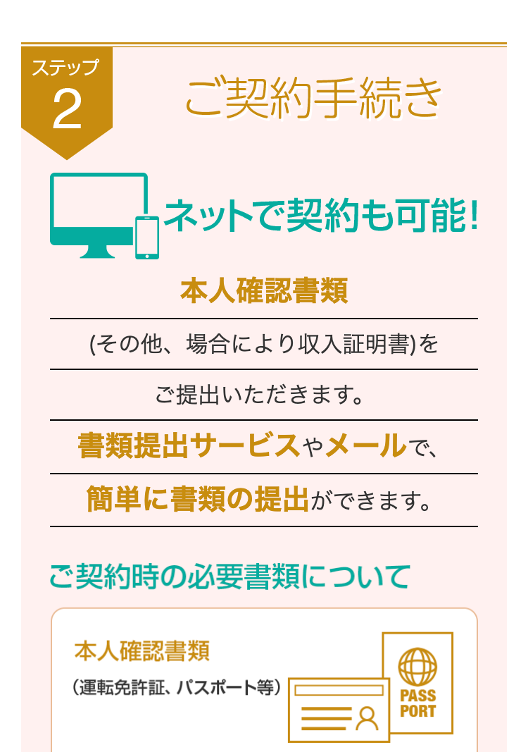 ステップ2ご契約手続き