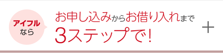 お申し込みからお借り入れまで３ステップで！